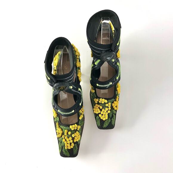 NEW Dior x Roger Vivier Mimosas Floral Kitten Heel Maryjane Pumps 36.5 - Picture 2 of 9